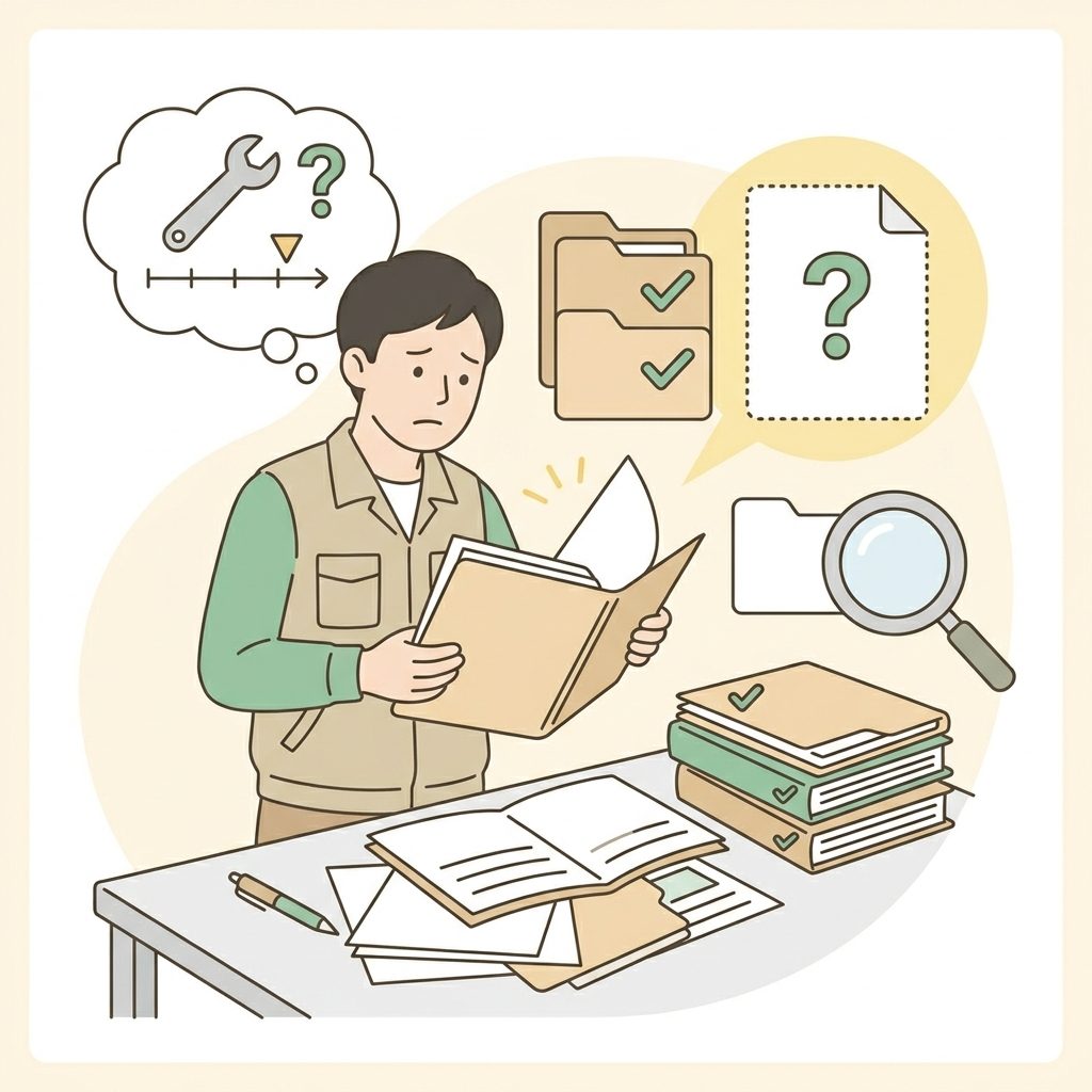 書類不足のイラスト