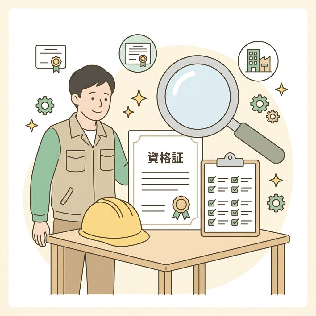 資格確認のイラスト