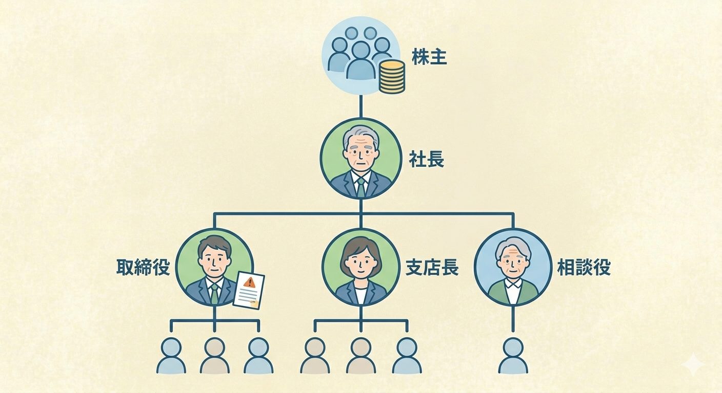 役員等の範囲を示す組織図