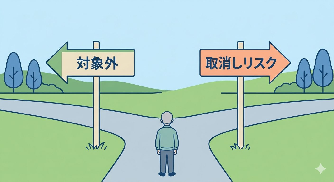対象外と取消しリスクの分かれ道