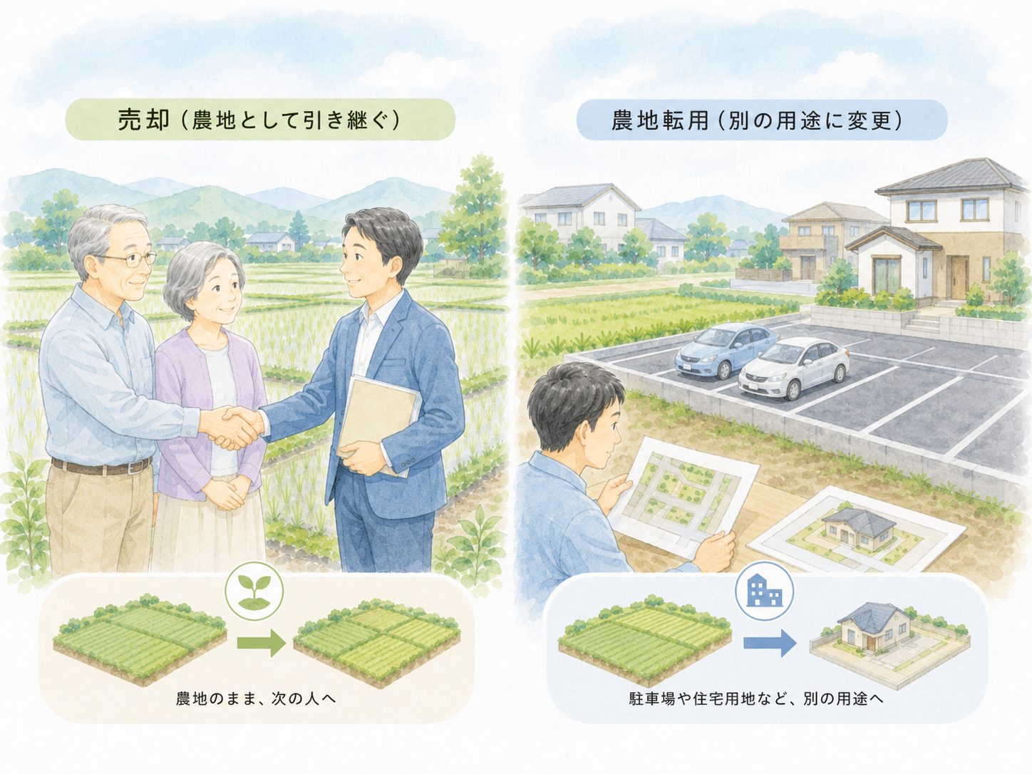 農地法第3条の3の届出を相談しているイメージ