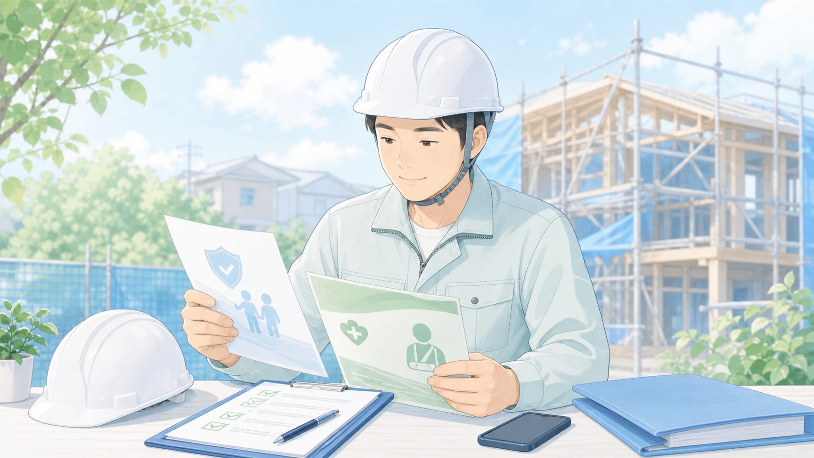 一人親方が建設業許可について行政書士に相談しているイメージ